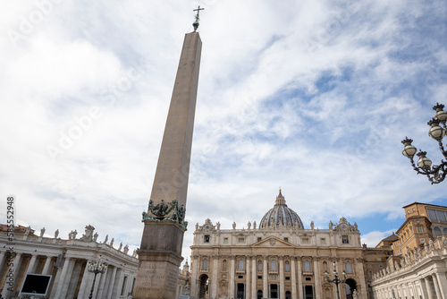 Saint Peter basilica and obelisk in Saint Peter square, Vatican city, Rome, Italy