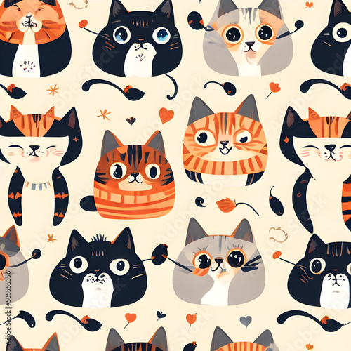 seamless pattern with cats
