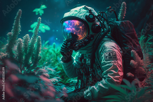 Spaceman underwater created using generative Al tools