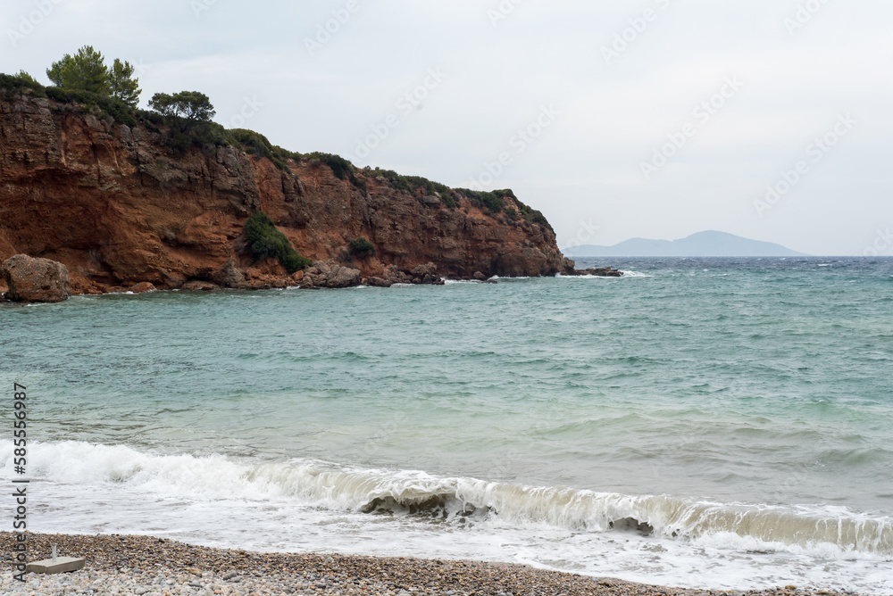 Mediterranes Küstenleben am Strand von Alonnisos Griechenland Mediterranes Küstenleben am Strand von Alonnisos Griechenland