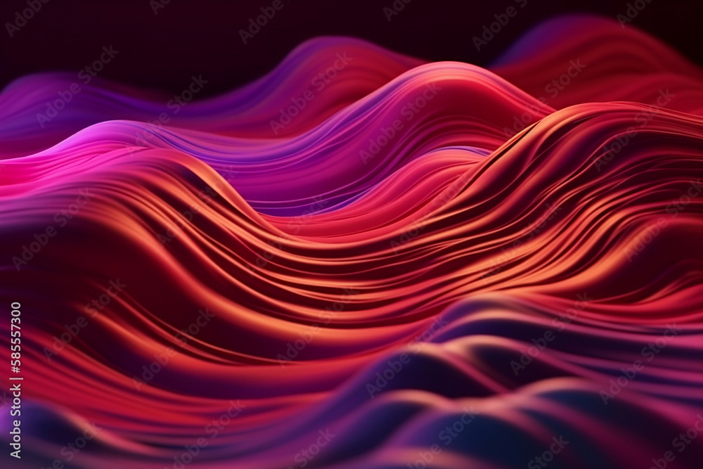 Abstract silky wave background with red and purple gradient created with generative AI Abstract silky wave background with red and purple gradient created with generative AI