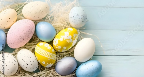 easter eggs in a basket