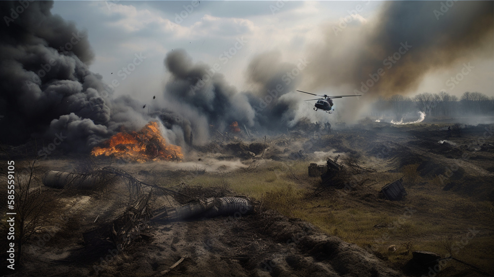 A harrowing war scene unfolds, captured in a strikingly realistic high ...