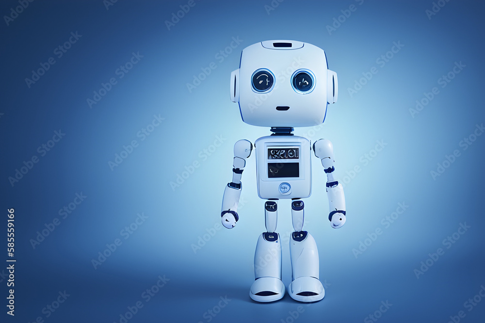 Humanoid Robot Illustration, generative AI