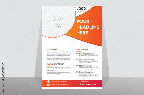 Modern A4 corporate creative clean business flyer design template layout for advertising and promotion growth. vector white background color circle design flyer template. unique image flyer inspire.