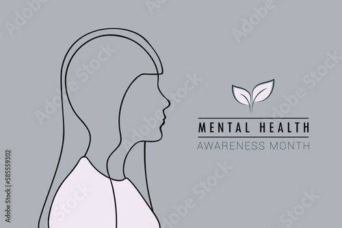 mental health awareness month concept human silhouette psycho therapy