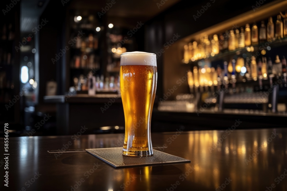 Preparation for watching the sport game.Cooled glass of beer with condensate on the wooden table. Blurred bar at the background Generative AI
Preparation for watching the sport game.Cooled glass of beer with condensate on the wooden table. Blurred bar at the background Generative AI