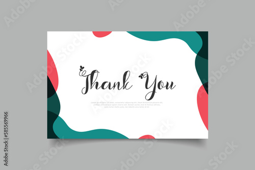 thank you card template design with minimalist background