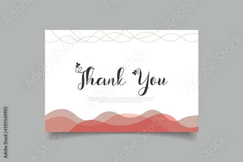 thank you card template design with minimalist background