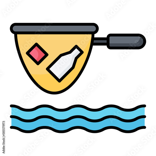 Landing Net Line Color Icon