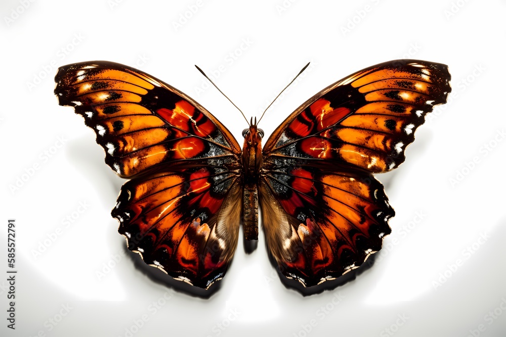 Fototapeta premium Butterfly on white isolated background