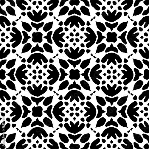  Grunge background with abstract shapes. Black and white texture. Seamless monochrome repeating pattern  for decor  fabric  cloth.