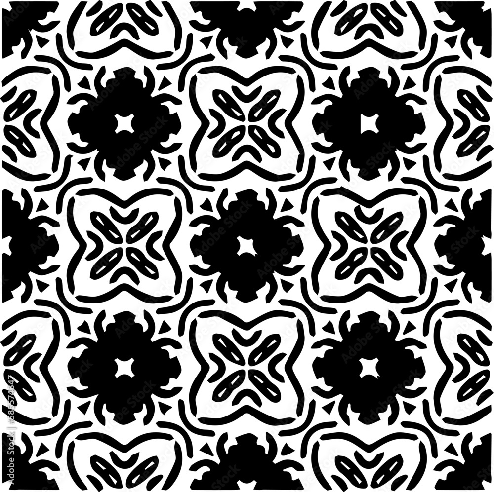 Grunge background with abstract shapes. Black and white texture. Seamless monochrome repeating pattern for decor, fabric, cloth. Grunge background with abstract shapes. Black and white texture. Seamless monochrome repeating pattern for decor, fabric, cloth.