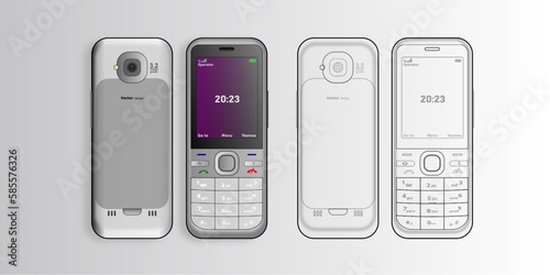 mobile feature phone on grunge background