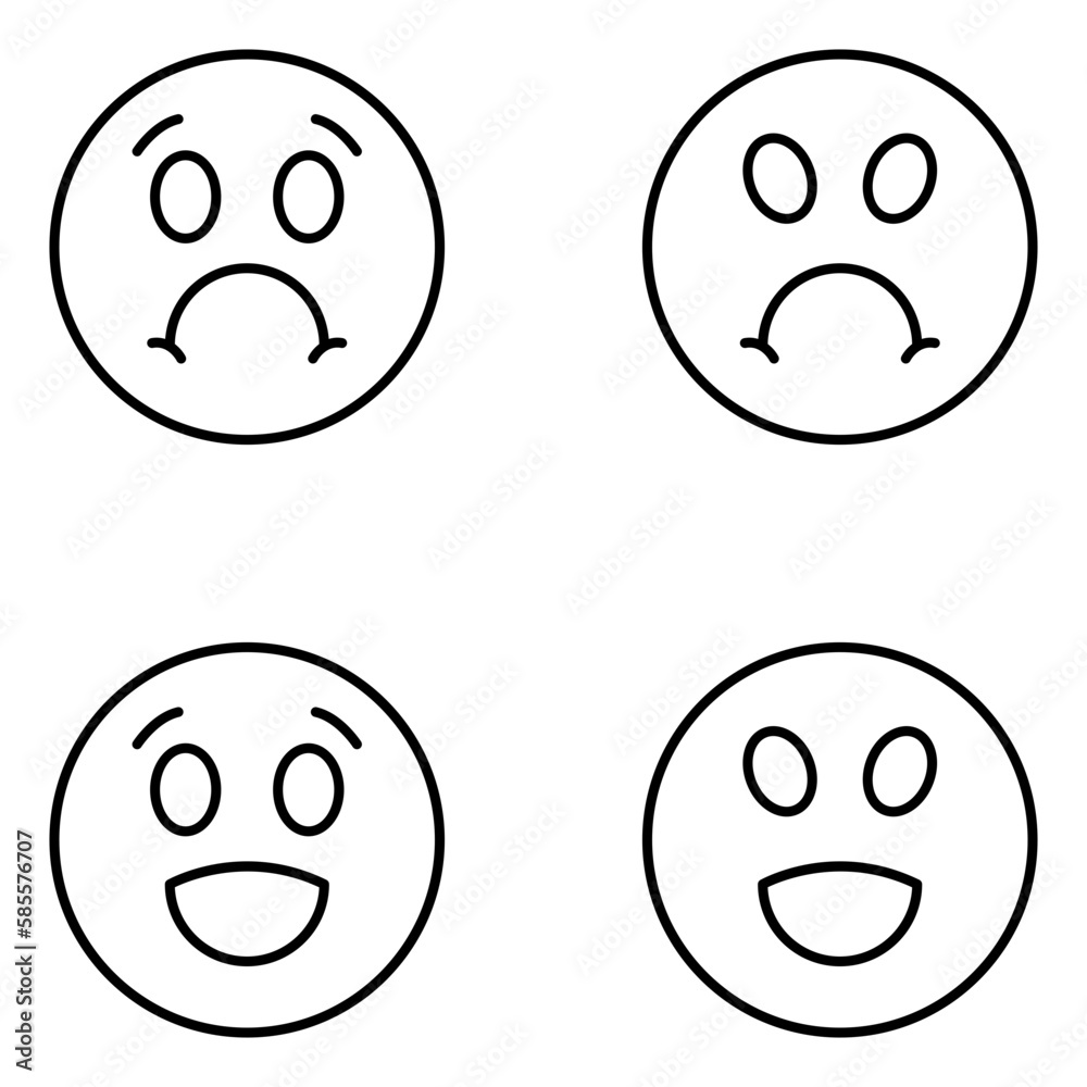 Emoji Vector Line Icons Emoji Vector Line Icons