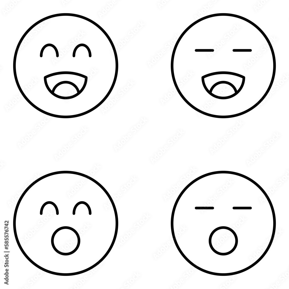 Fototapeta premium Emoji Vector Line Icons