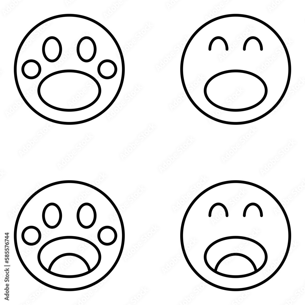 Fototapeta premium Emoji Vector Line Icons