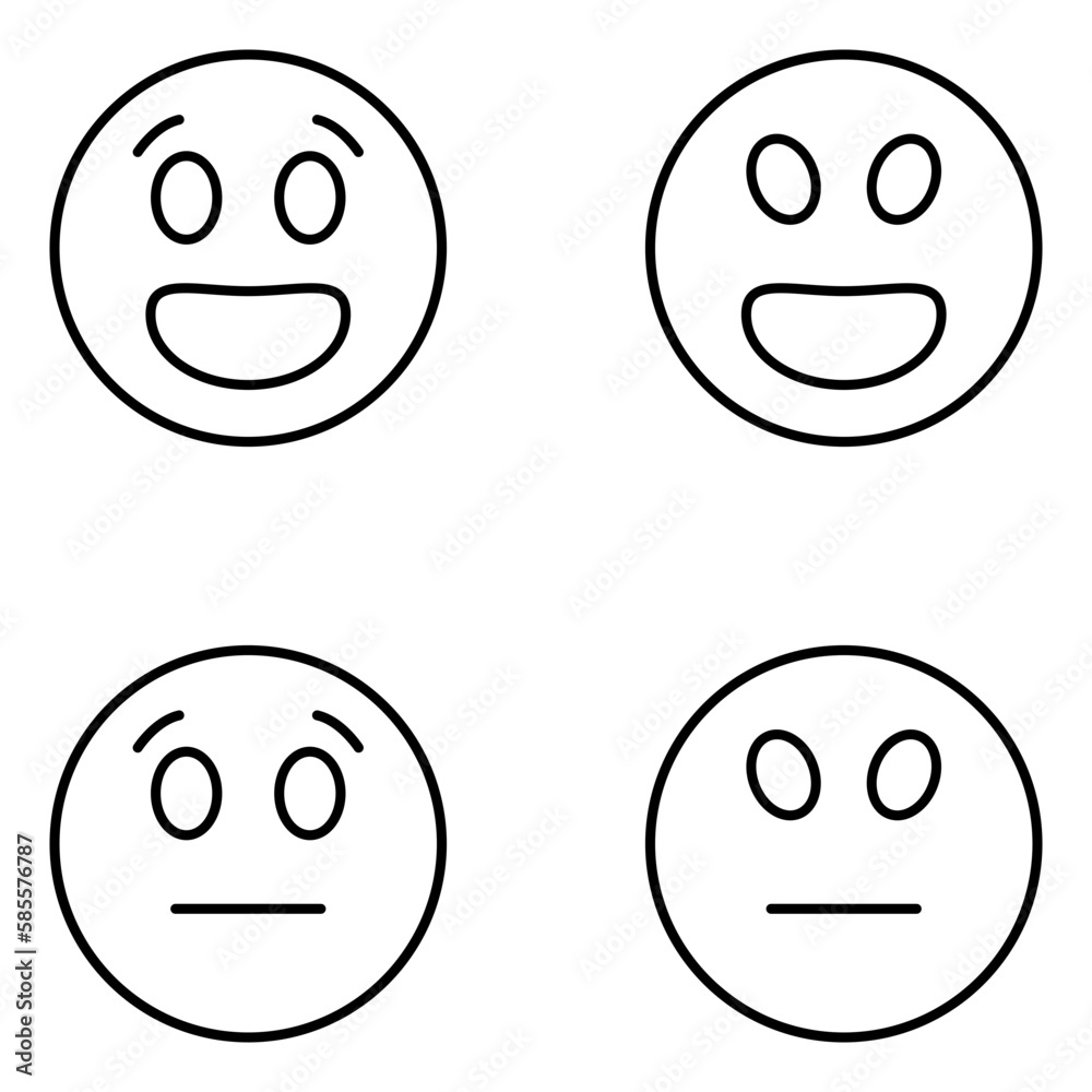 Fototapeta premium Emoji Vector Line Icons
