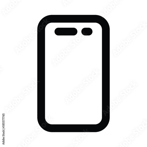 Smarthphone icon with outline style. resizeable, editable, customable, change color photo