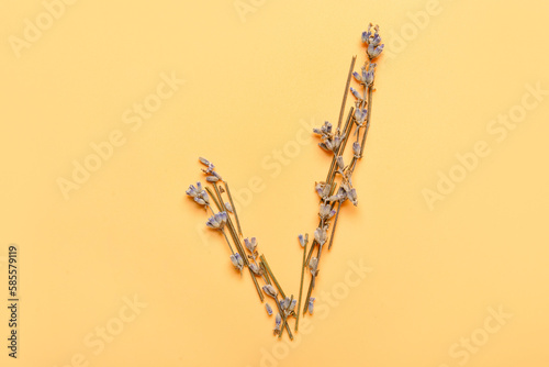 Check mark made of lavender...