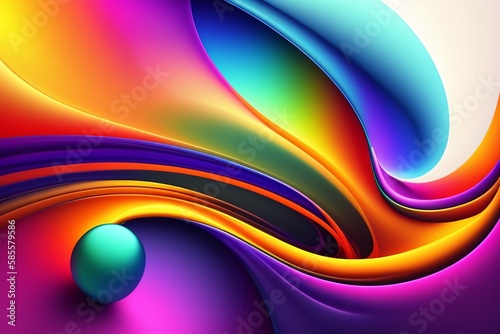 abstract fluid liquid illustration colorful background created with generative AI