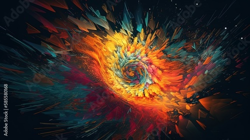 Energetic 3D abstract background featuring vibrant colors, dynamic shapes, and a pulsating rhythm. A lively and captivating visual experience for any creative project.