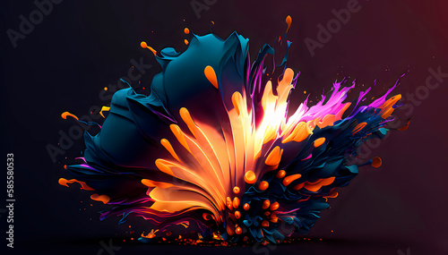 Colorful abstract wallpaper modern background  splash of liquid bright colors in different directions  generative ai