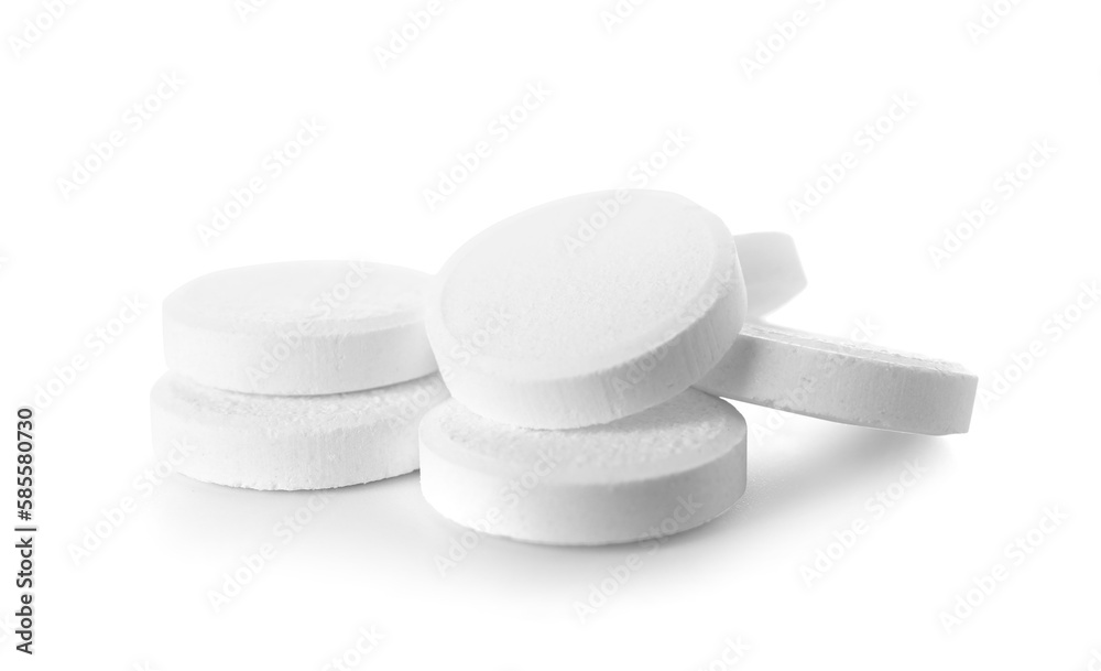 Soluble tablets isolated on white background Soluble tablets isolated on white background