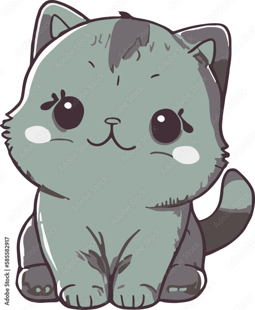Kawaii cat animal cartoon vector design Stock Vector Image & Art