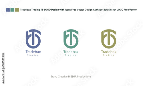 Tradebax Trading TB LOGO Design with Icons Free Vector Design Alphabet Eps Design LOGO Free Vector