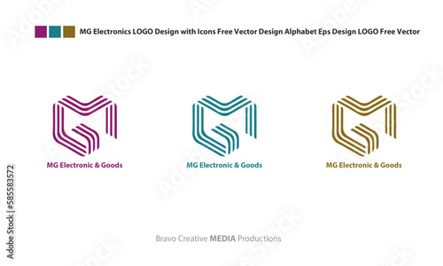 MG Electronics LOGO Design with Icons Free Vector Design Alphabet Eps Design LOGO Free Vector