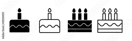 Cake icon vector for web and mobile app. Cake sign and symbol. Birthday cake icon