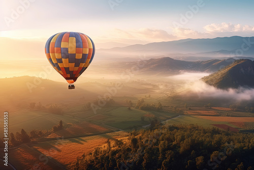 Hot Air Balloon Stunning Landscape