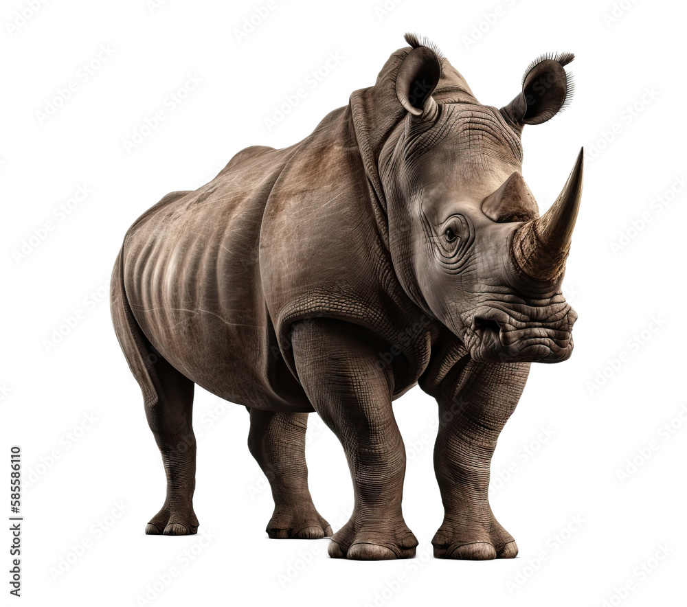 Fototapeta premium Rhinoceros on white background