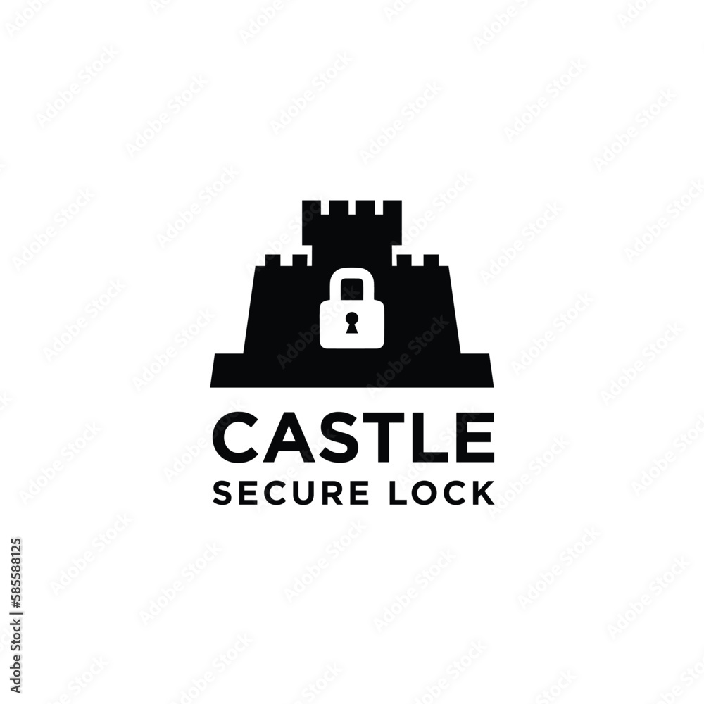 Castle Secure Lock Logo Simple Templates
