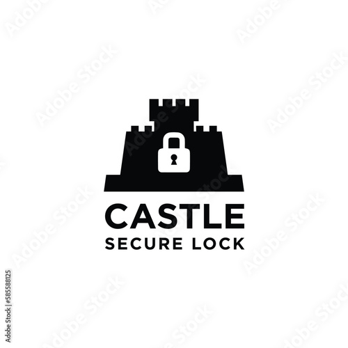 Castle Secure Lock Logo Simple Templates