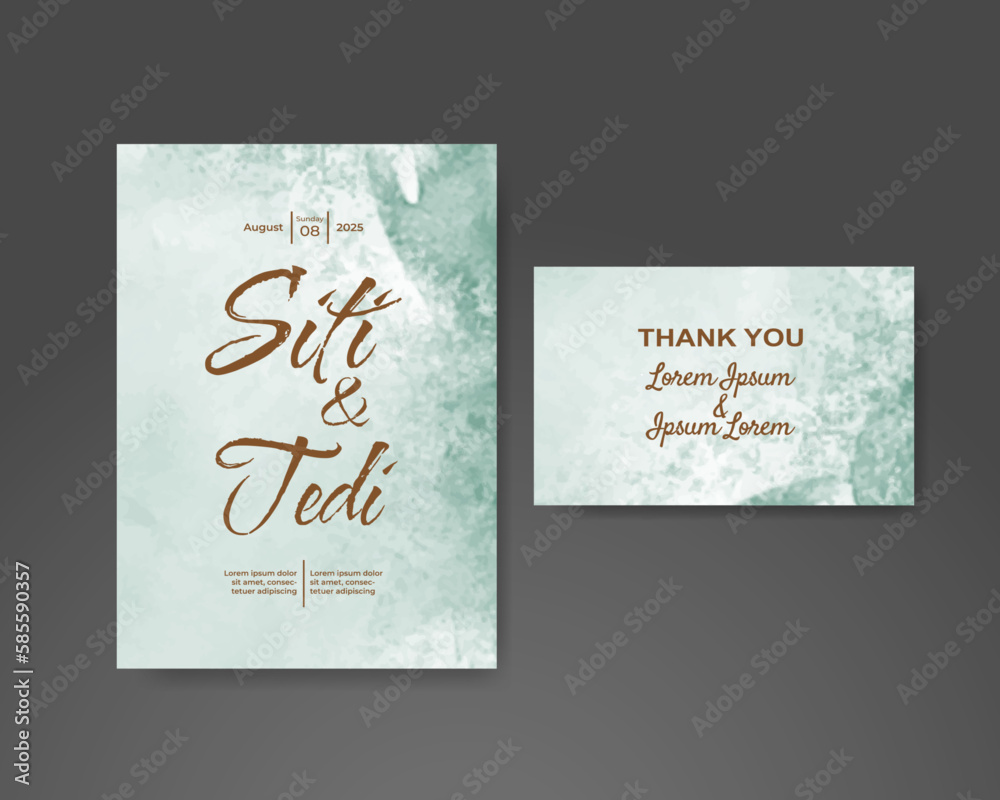 Wedding invitation with abstract watercolor background Wedding invitation with abstract watercolor background