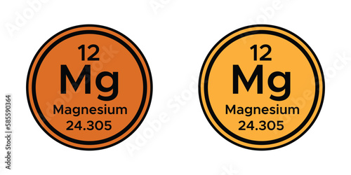  Magnesium flat vector icons 