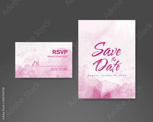 Wedding invitation with abstract watercolor background © REZI