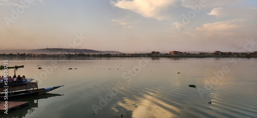 beutiful skyline with Niger river in Bamako