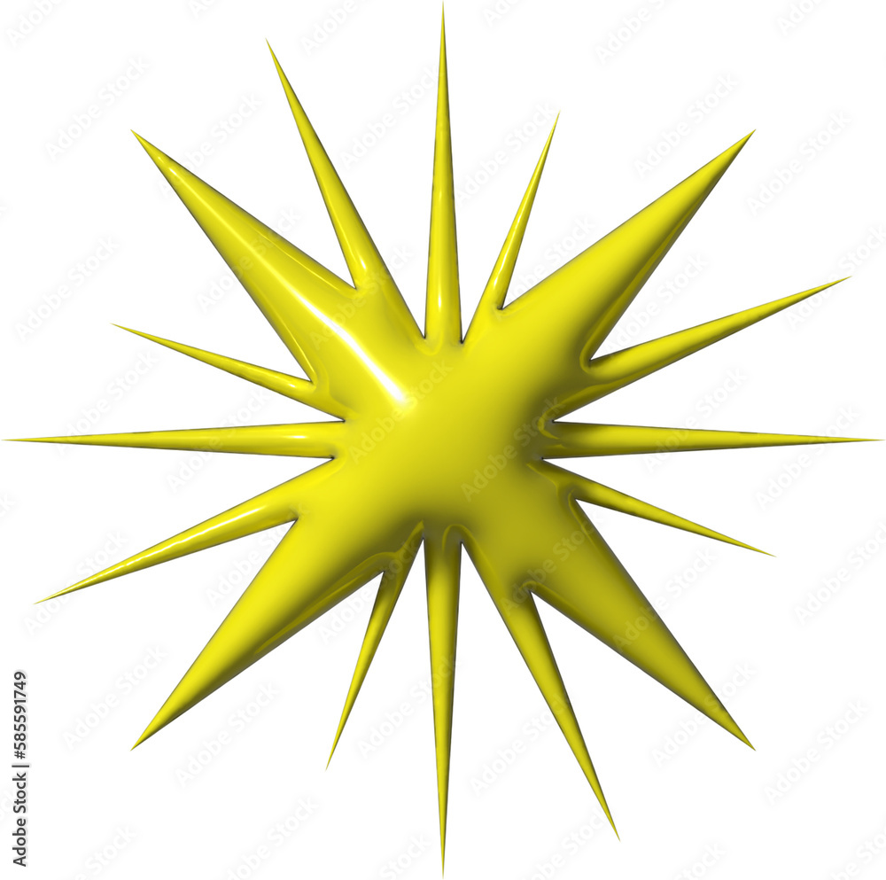Yellow 3D Abstract Star Shape Yellow 3D Abstract Star Shape