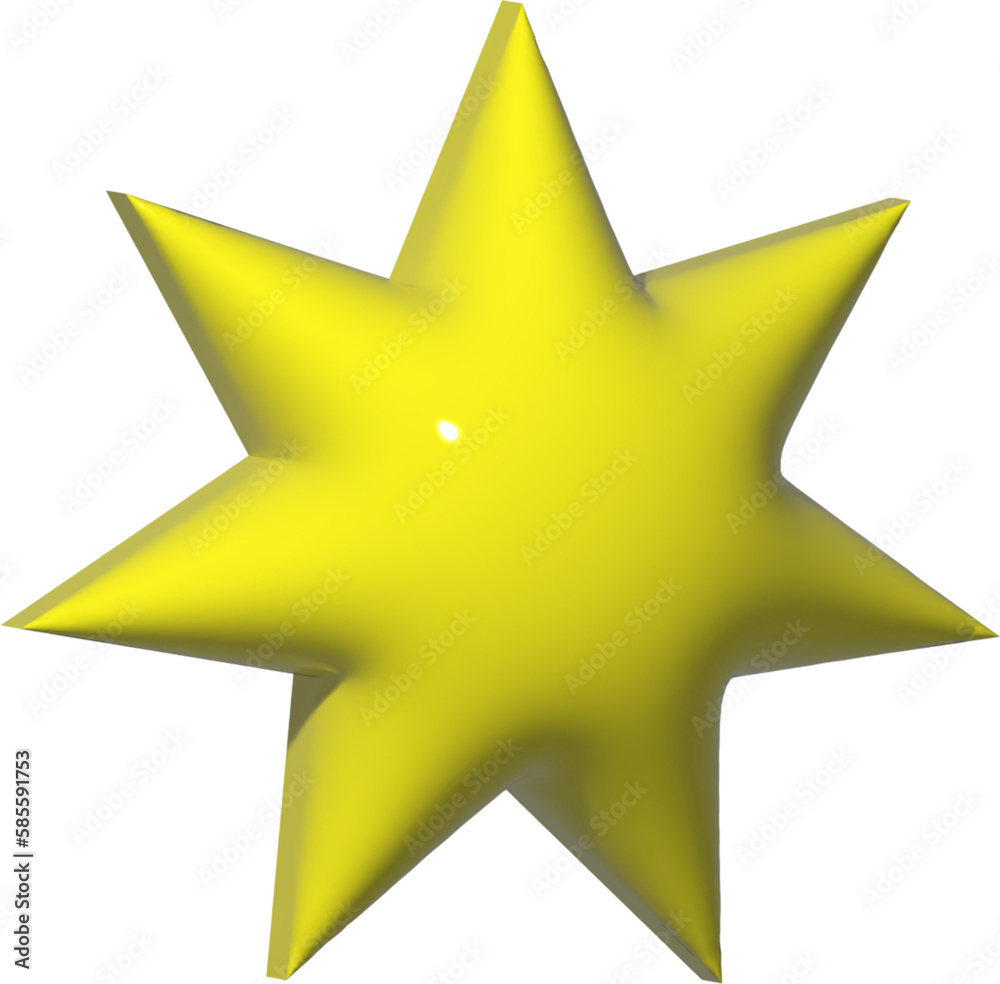 Yellow 3D Abstract Star Shape Yellow 3D Abstract Star Shape