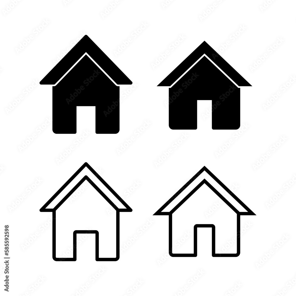 Home icon vector illustration. House sign and symbol Home icon vector illustration. House sign and symbol