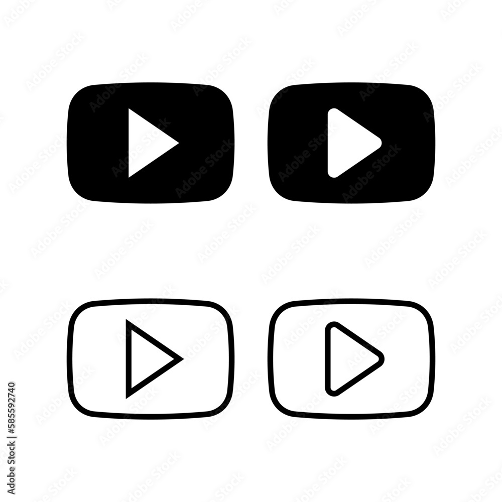 Play Icon vector illustration. Play button sign and symbol Play Icon vector illustration. Play button sign and symbol