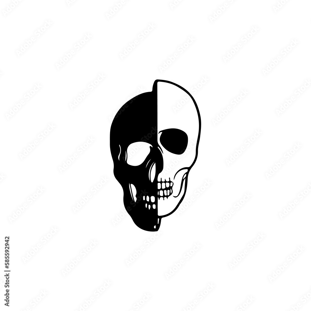 vector illustration of split skull concept vector illustration of split skull concept