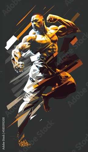 Martial Arts Mastery: An Artistic Jiu Jitsu Fighter Illustration © Jardel Bassi