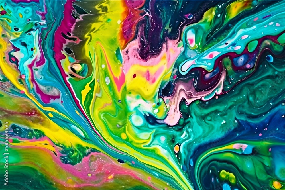 Acrylic paint colorful abstract background art. Generative AI