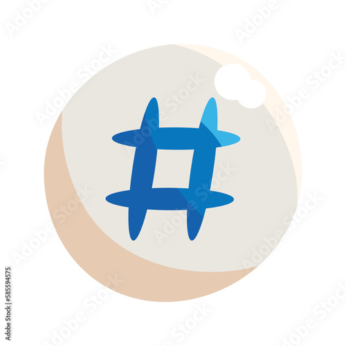 blue numeral symbol