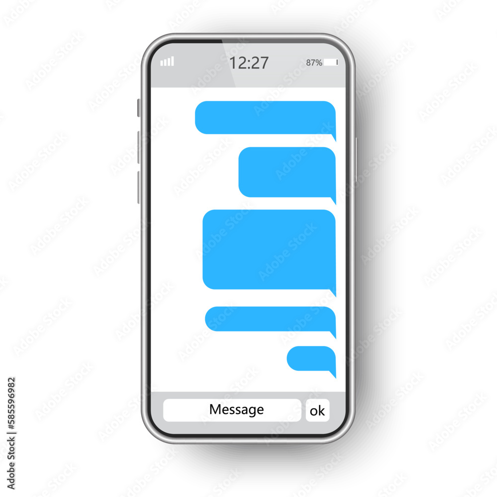 Realistic phone messages. Internet network. Screen social media. Vector illustration. Realistic phone messages. Internet network. Screen social media. Vector illustration.