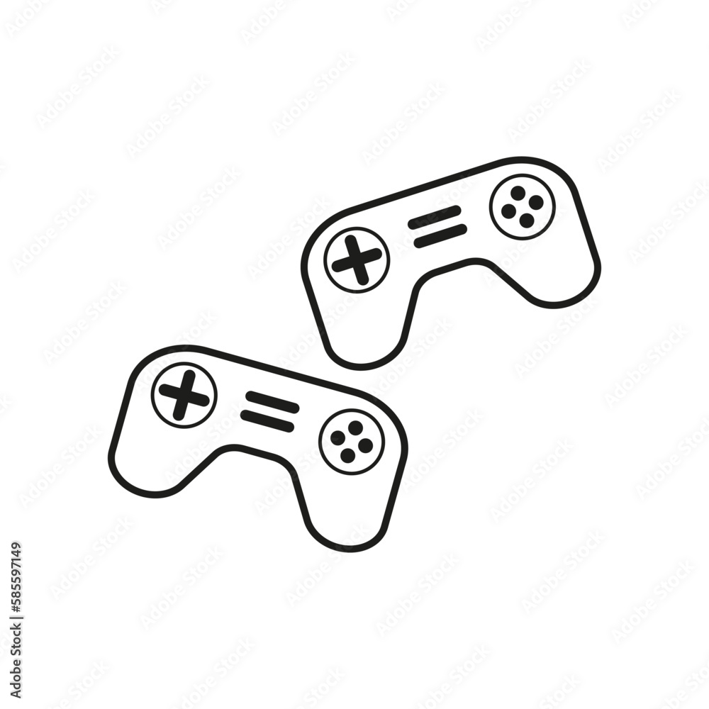 Joystick icon. Digital technology entertainment. Computer gaming. Play online. Vector illustration. Joystick icon. Digital technology entertainment. Computer gaming. Play online. Vector illustration.